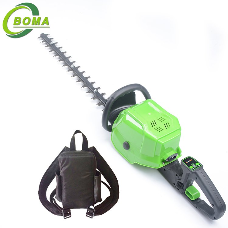 Image of Cordless hedge trimmer with two short, curved blades